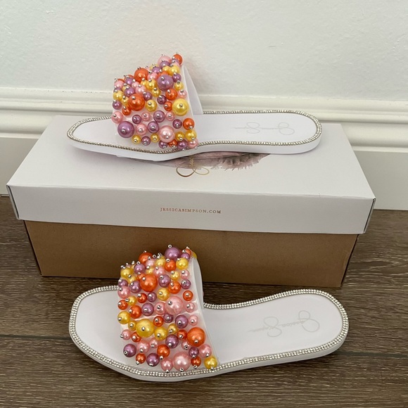 Jessica Simpson White/Multi Jelly Sandals - Picture 5 of 7